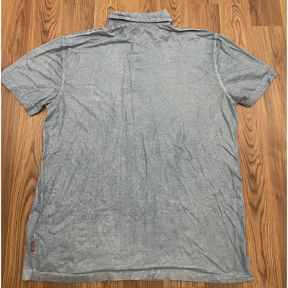 BOSS Hugo Boss Polo Mens 2XL Washed Blue Embroidered Logo - Picture 12 of 12